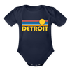 Detroit, Michigan Baby Bodysuit Retro Sun - dark navy