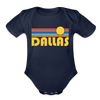 Dallas, Texas Baby Bodysuit Retro Sun - dark navy
