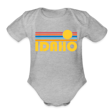 Idaho Baby Bodysuit Retro Sun - heather grey