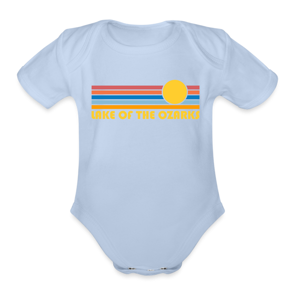 Lake of the Ozarks, Missouri Baby Bodysuit Retro Sun - sky