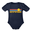 Lake of the Ozarks, Missouri Baby Bodysuit Retro Sun - dark navy