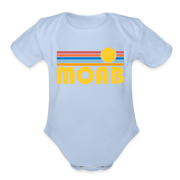 Moab, Utah Baby Bodysuit Retro Sun - sky