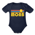 Moab, Utah Baby Bodysuit Retro Sun - dark navy