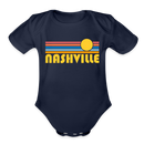 Nashville, Tennessee Baby Bodysuit Retro Sun - dark navy
