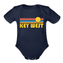 Key West, Florida Baby Bodysuit Retro Sun - dark navy