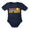 Key West, Florida Baby Bodysuit Retro Sun - dark navy