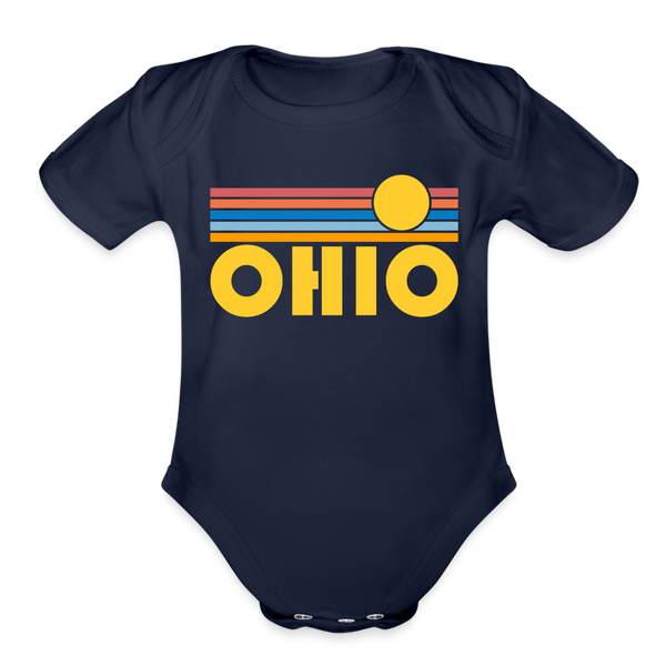 Ohio Baby Bodysuit Retro Sun - dark navy