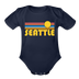 Seattle, Washington Baby Bodysuit Retro Sun - dark navy