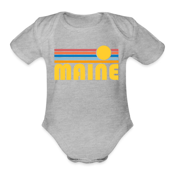 Maine Baby Bodysuit Retro Sun - heather grey