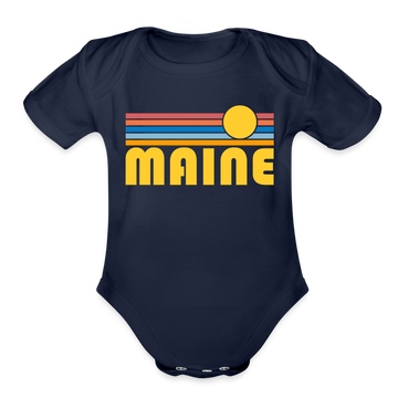Maine Baby Bodysuit Retro Sun - dark navy