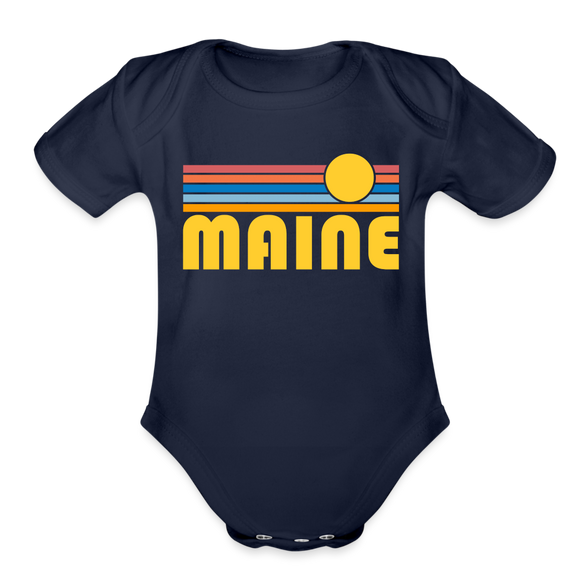 Maine Baby Bodysuit Retro Sun - dark navy