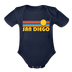 San Diego, California Baby Bodysuit Retro Sun - dark navy