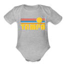 Tampa, Florida Baby Bodysuit Retro Sun - heather grey