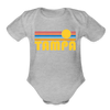 Tampa, Florida Baby Bodysuit Retro Sun - heather grey