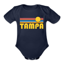 Tampa, Florida Baby Bodysuit Retro Sun - dark navy
