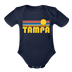 Tampa, Florida Baby Bodysuit Retro Sun - dark navy