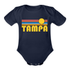 Tampa, Florida Baby Bodysuit Retro Sun - dark navy