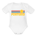 Portland, Oregon Baby Bodysuit Retro Sun - white
