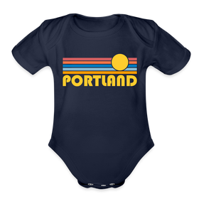 Portland, Oregon Baby Bodysuit Retro Sun