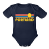 Portland, Oregon Baby Bodysuit Retro Sun