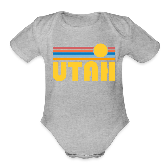 Utah Baby Bodysuit Retro Sun - heather grey