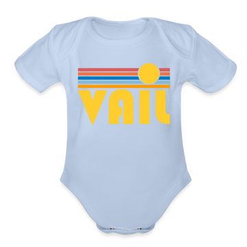 Vail, Colorado Baby Bodysuit Retro Sun - sky