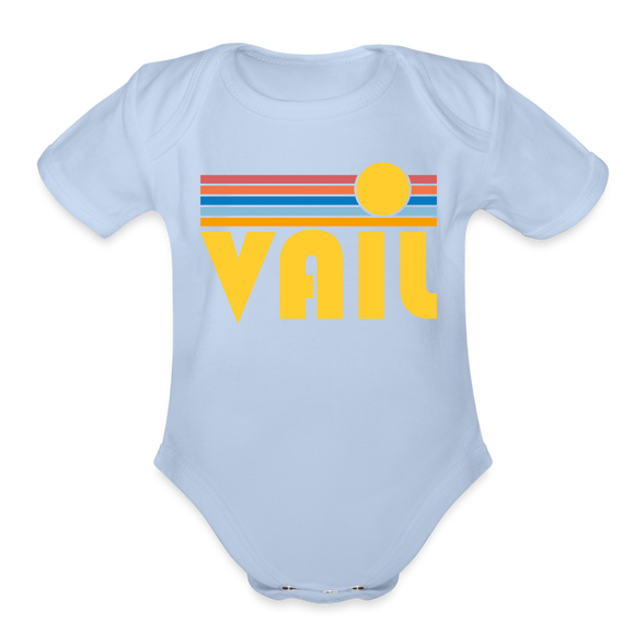 Vail, Colorado Baby Bodysuit Retro Sun - sky