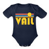 Vail, Colorado Baby Bodysuit Retro Sun - dark navy