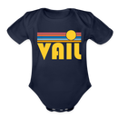 Vail, Colorado Baby Bodysuit Retro Sun - dark navy