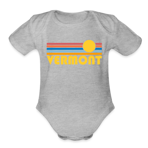 Vermont Baby Bodysuit Retro Sun - heather grey
