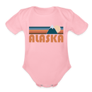 Alaska Baby Bodysuit Retro Mountain - light pink