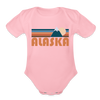 Alaska Baby Bodysuit Retro Mountain - light pink
