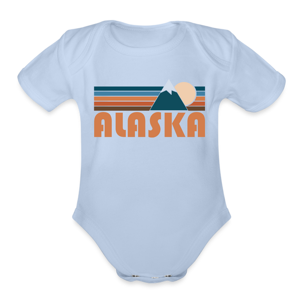 Alaska Baby Bodysuit Retro Mountain - sky