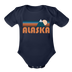 Alaska Baby Bodysuit Retro Mountain - dark navy