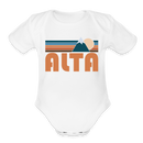 Alta, Utah Baby Bodysuit Retro Mountain - white