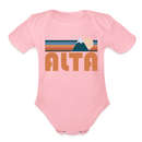 Alta, Utah Baby Bodysuit Retro Mountain - light pink