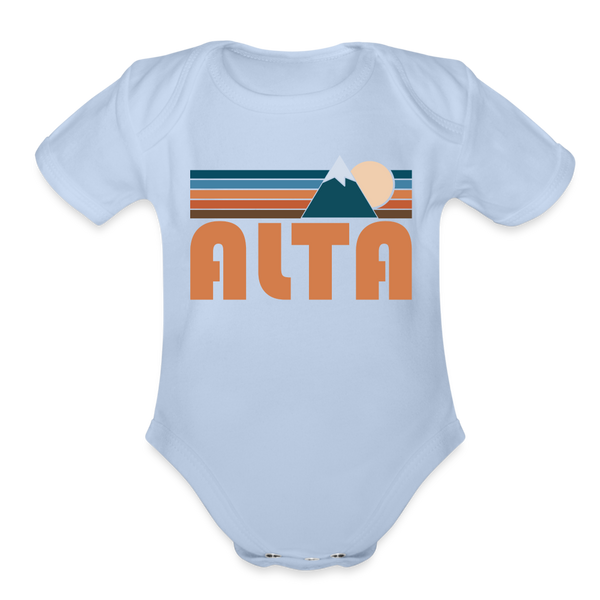 Alta, Utah Baby Bodysuit Retro Mountain - sky