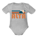 Alta, Utah Baby Bodysuit Retro Mountain - heather grey