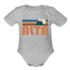 Alta, Utah Baby Bodysuit Retro Mountain - heather grey