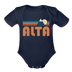 Alta, Utah Baby Bodysuit Retro Mountain - dark navy