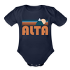 Alta, Utah Baby Bodysuit Retro Mountain - dark navy
