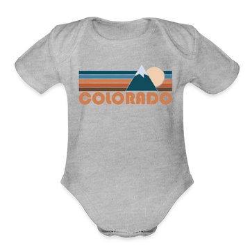 Colorado Baby Bodysuit Retro Mountain - heather grey