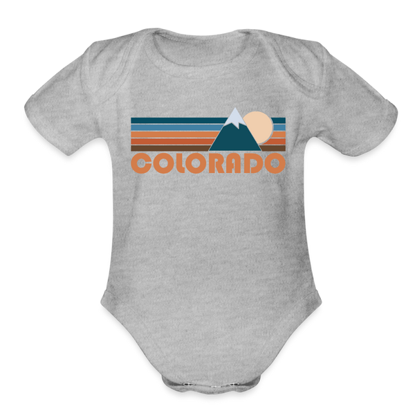 Colorado Baby Bodysuit Retro Mountain - heather grey