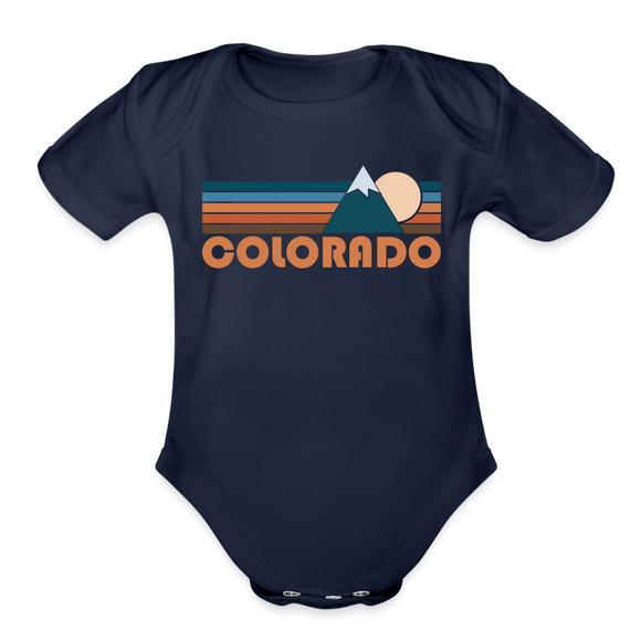 Colorado Baby Bodysuit Retro Mountain - dark navy