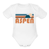 Aspen, Colorado Baby Bodysuit Retro Mountain - white