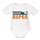 Aspen, Colorado Baby Bodysuit Retro Mountain - white