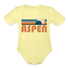 Aspen, Colorado Baby Bodysuit Retro Mountain - washed yellow