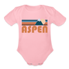 Aspen, Colorado Baby Bodysuit Retro Mountain - light pink