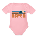 Aspen, Colorado Baby Bodysuit Retro Mountain - light pink