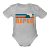 Aspen, Colorado Baby Bodysuit Retro Mountain - heather grey